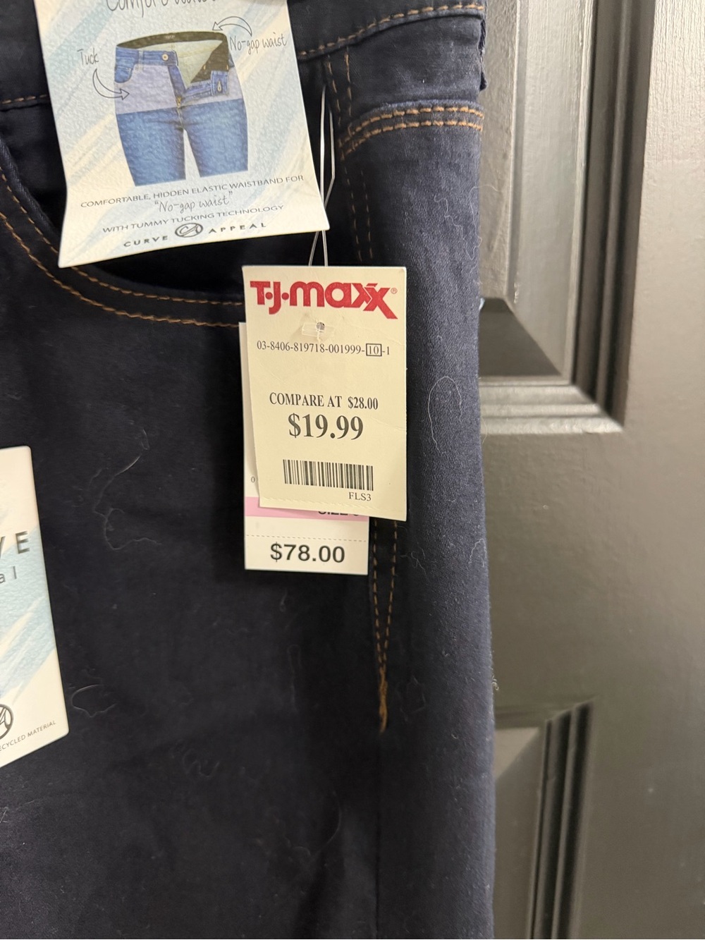 NWT Curve Appeal High Rise Comfort Waist Skinny Jeans Dark Wash Size 6/28 - Picture 7 of 11